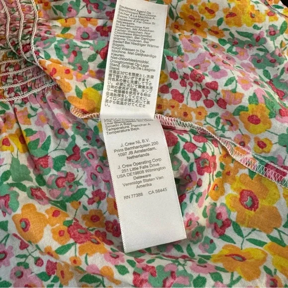 J. Crew  Top Dainty Floral Print Cotton Size 2X Peplum Elastic Body  Adjustable - Picture 8 of 13